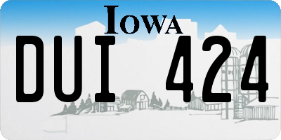IA license plate DUI424