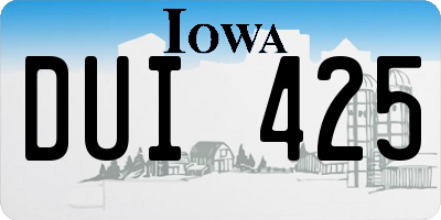 IA license plate DUI425
