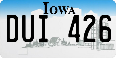 IA license plate DUI426