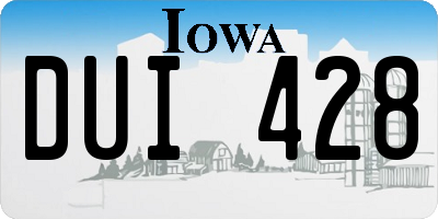 IA license plate DUI428
