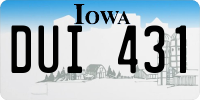 IA license plate DUI431