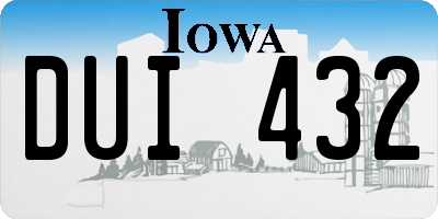 IA license plate DUI432