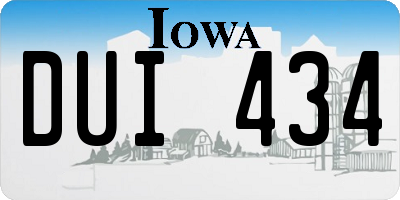 IA license plate DUI434