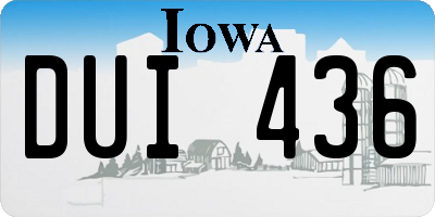 IA license plate DUI436