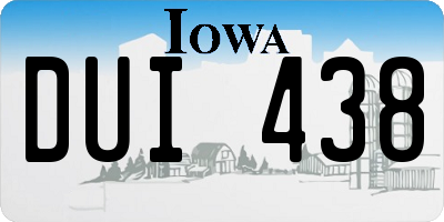 IA license plate DUI438
