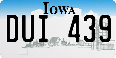 IA license plate DUI439