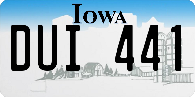 IA license plate DUI441