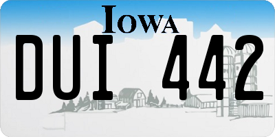 IA license plate DUI442