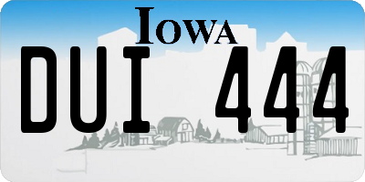 IA license plate DUI444