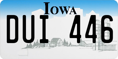 IA license plate DUI446