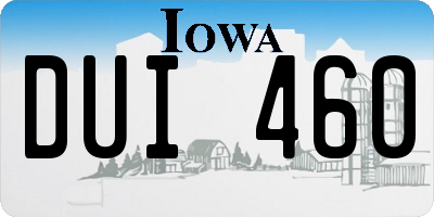 IA license plate DUI460