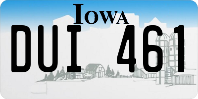 IA license plate DUI461