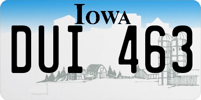 IA license plate DUI463