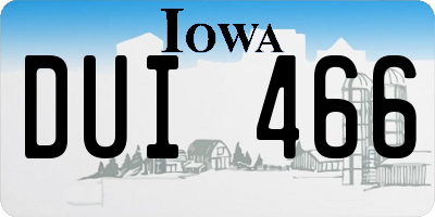 IA license plate DUI466