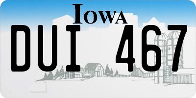 IA license plate DUI467