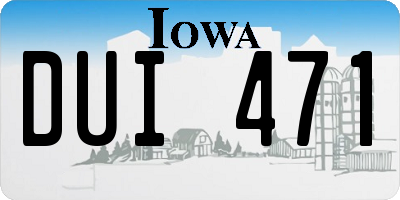 IA license plate DUI471