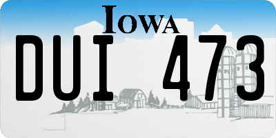 IA license plate DUI473