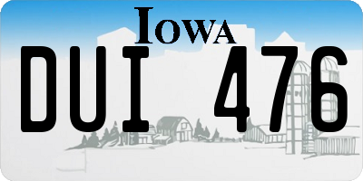 IA license plate DUI476