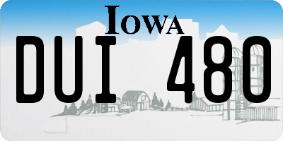 IA license plate DUI480