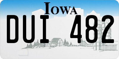 IA license plate DUI482