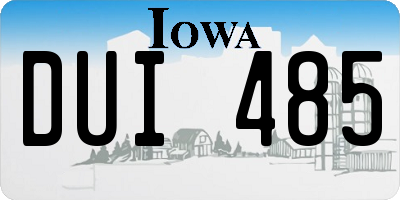 IA license plate DUI485