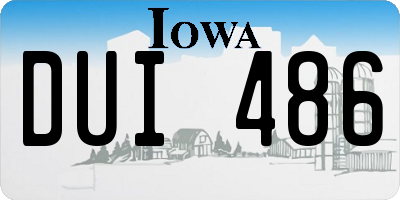 IA license plate DUI486