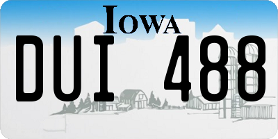 IA license plate DUI488