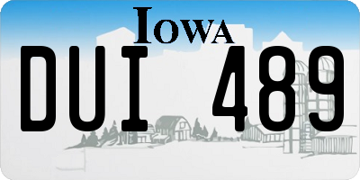 IA license plate DUI489