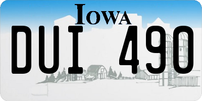 IA license plate DUI490