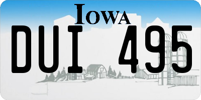 IA license plate DUI495