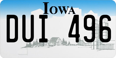 IA license plate DUI496