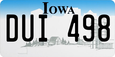 IA license plate DUI498