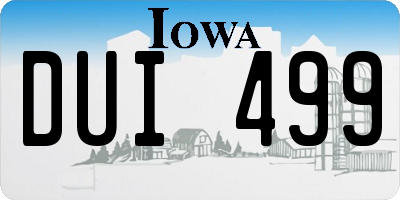 IA license plate DUI499