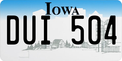 IA license plate DUI504