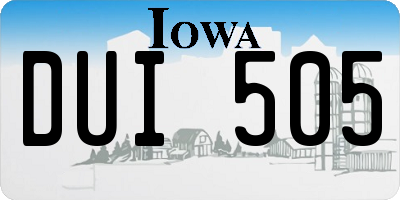 IA license plate DUI505