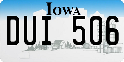 IA license plate DUI506