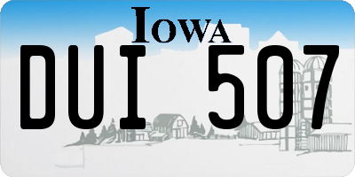 IA license plate DUI507