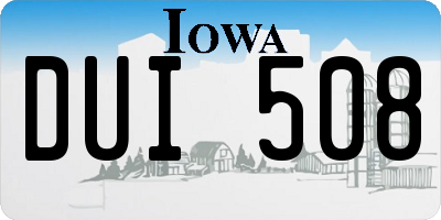 IA license plate DUI508
