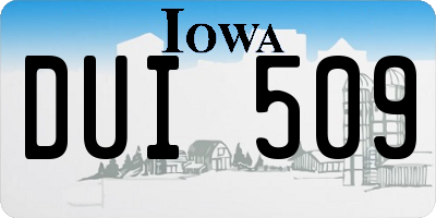 IA license plate DUI509