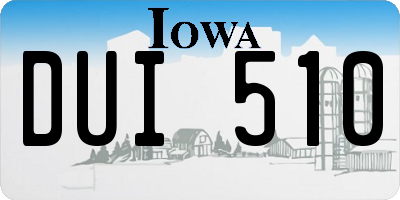 IA license plate DUI510