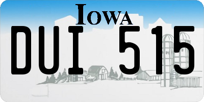 IA license plate DUI515