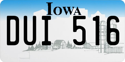 IA license plate DUI516
