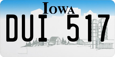 IA license plate DUI517