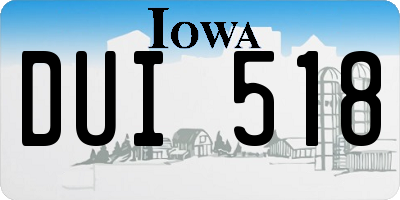 IA license plate DUI518