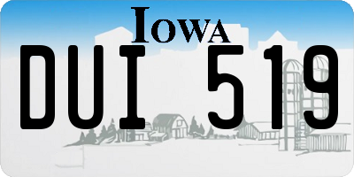 IA license plate DUI519
