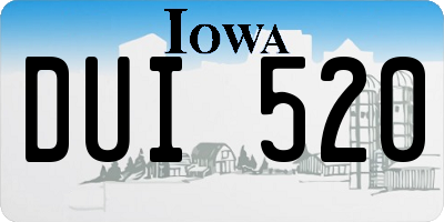 IA license plate DUI520