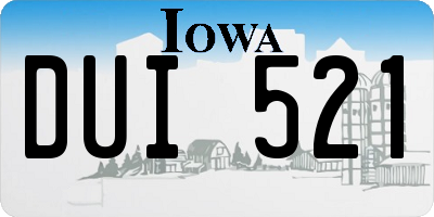 IA license plate DUI521
