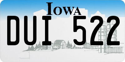 IA license plate DUI522