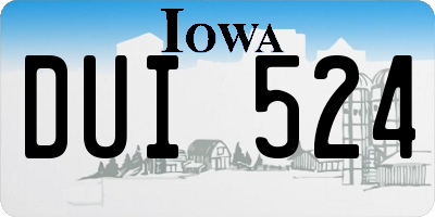 IA license plate DUI524