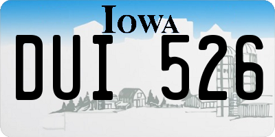 IA license plate DUI526